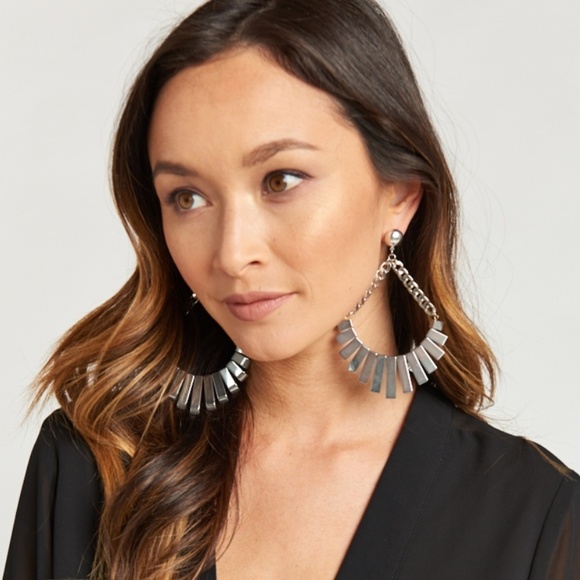 Colorful Rainbow Seed Bead Tassel Earrings in Sterling  VANESSA MOONEY // ltd ed talulah rainbow hematite chain detail earrings